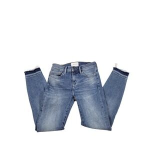 Current/Elliott Skinny Jeans Womens‎ 26 Blue Excellent Released Raw Hem Stretch